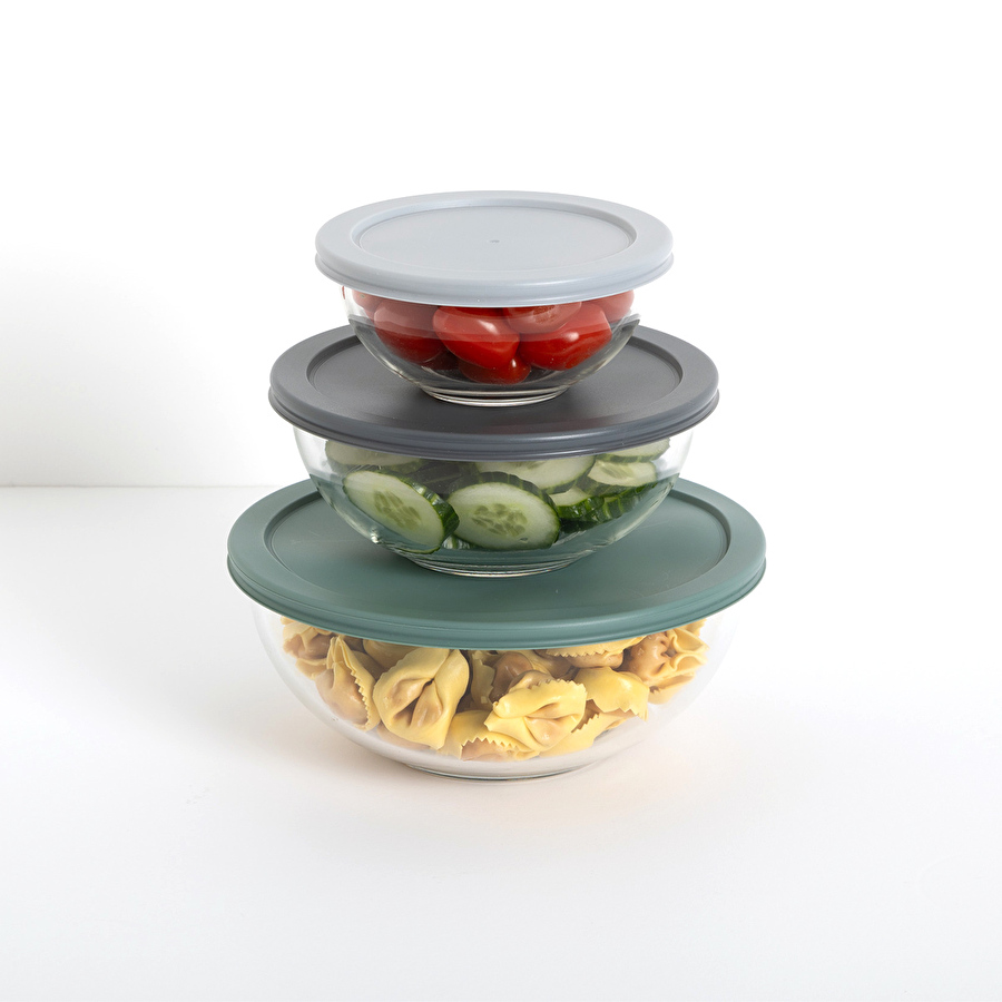 Set de 3 boîtes de conservation en verre 