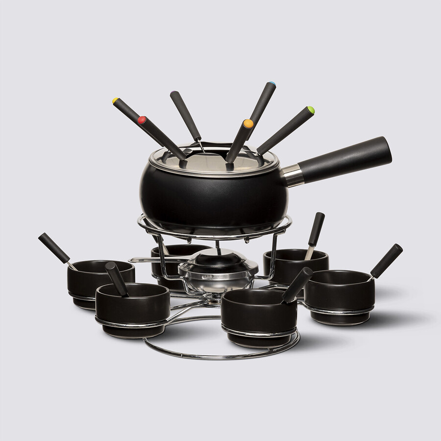 Service à fondue avec plateau tournant 