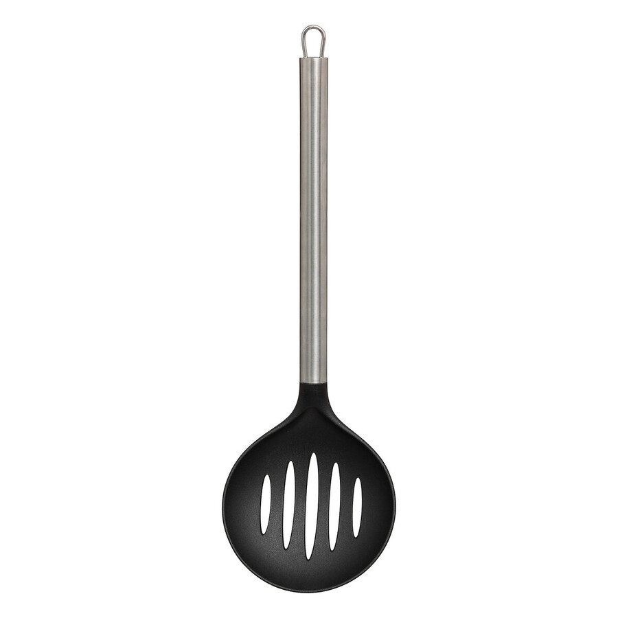 5 ustensiles de cuisine + pot de rangement, inox