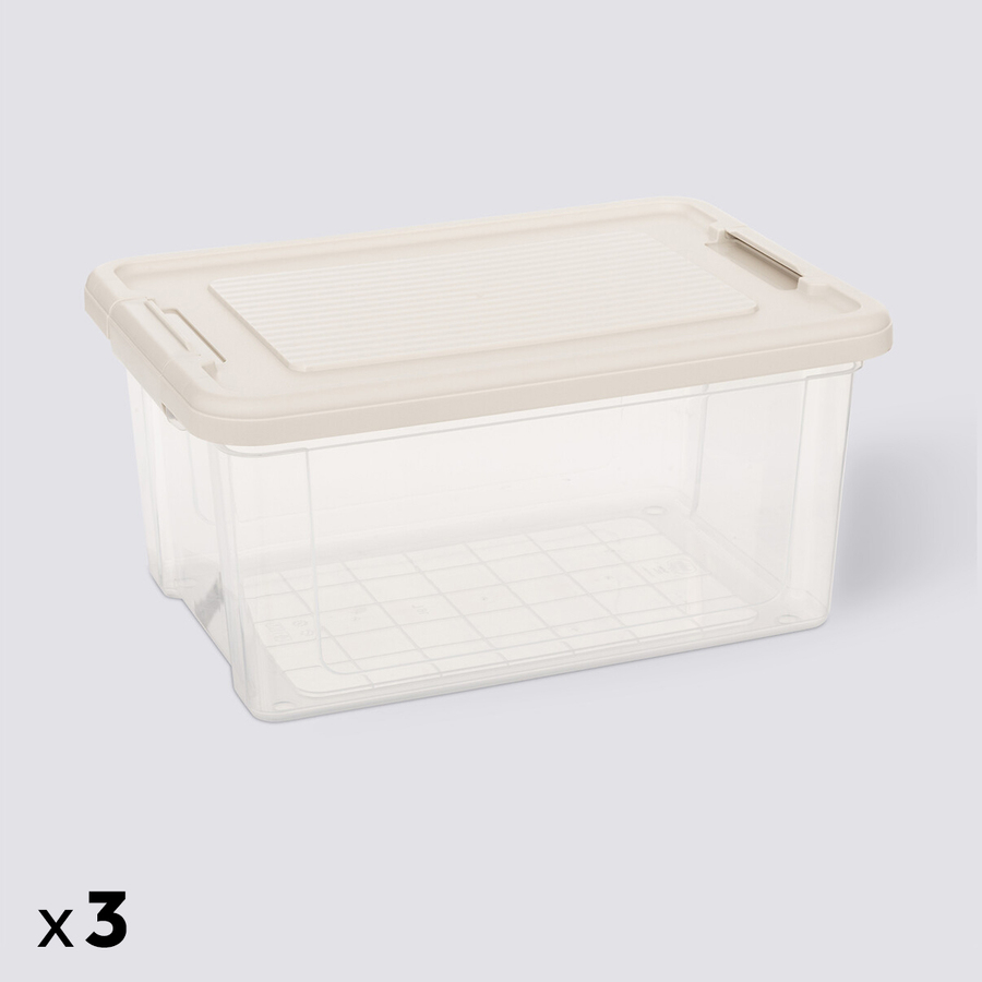 Lot de 3 boîtes de rangement 16l Tide'n box