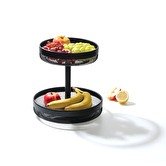 Corbeille à fruits 2 niveaux, noir Mayaj