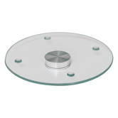 Plat tournant effet marbre, blanc 