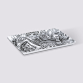 Plateau rectangle 30x22cm, végétal 