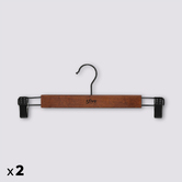 Lot de 2 cintres à pinces, bois foncé Hang'clip