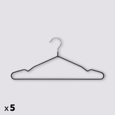 Lot de 5 cintres anti-dérapant, noir Hang'up