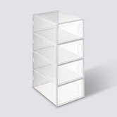 Lot de 4 boîtes range-chaussures plastique, m Fold'n box