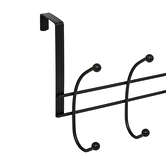 Patère 4 têtes acier, noir Clothy