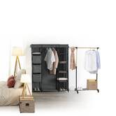 Portant à vêtements extensible, effet bois Woody