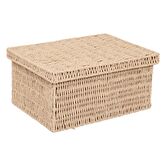 Lot de 2 boîtes range-documents, papier tressé Kord