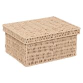 Lot de 2 boîtes range-documents, papier tressé Kord