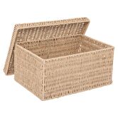 Lot de 2 boîtes range-documents, papier tressé Kord