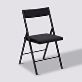 Chaise pliante velours, noir