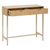 Console 2 tiroirs, effet bois naturel Tasso