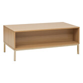 Table basse 1 tiroir, effet bois naturel Tasso