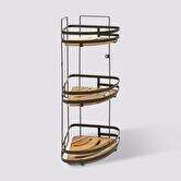 Étagère de douche d'angle 3 niveaux, acacia Blackacia