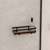 Étagère de douche rectangle, acacia Blackacia