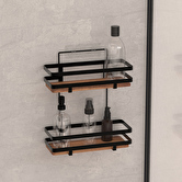 Serviteur de douche 2 niveaux, acacia Blackacia