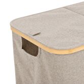 Panier à linge pliable double 80l, gris Tidy box