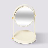 Miroir rond pivotant, ivoire Duo