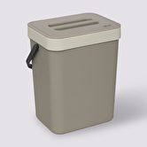 Poubelle compost plastique 5l, taupe 