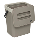 Poubelle compost plastique 5l, taupe 