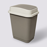 Poubelle plastique 25l, taupe 