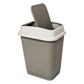 Poubelle plastique 25l, taupe 