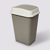 Poubelle plastique 50l, taupe 