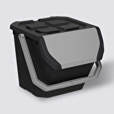 Poubelle de tri plastique 24l, noir 