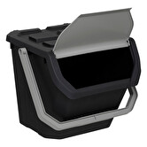 Poubelle de tri plastique 24l, noir 