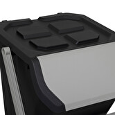 Poubelle de tri plastique 24l, noir 