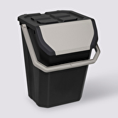 Poubelle de tri plastique 37l, noir 