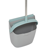 Balai et pelle pivotant, gris et bleu 
