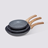 Set de poêles en aluminium forgé, 20/24/28 cm Nature