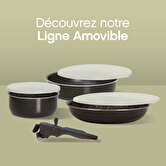 Batterie de cuisine en aluminium pressé, 3 pièces + 6 protections Amovible