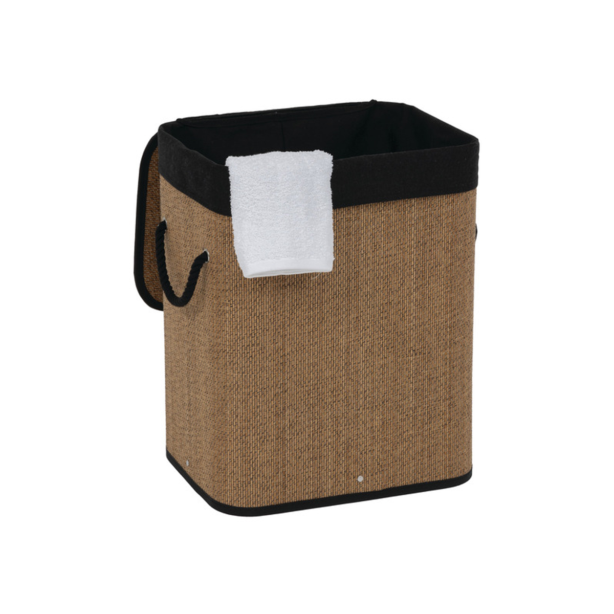 Panier à linge 60l, bambou et noir 