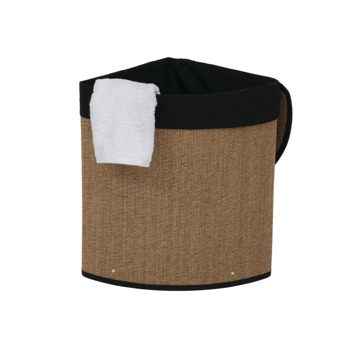 Panier à linge 48l, bambou et noir 
