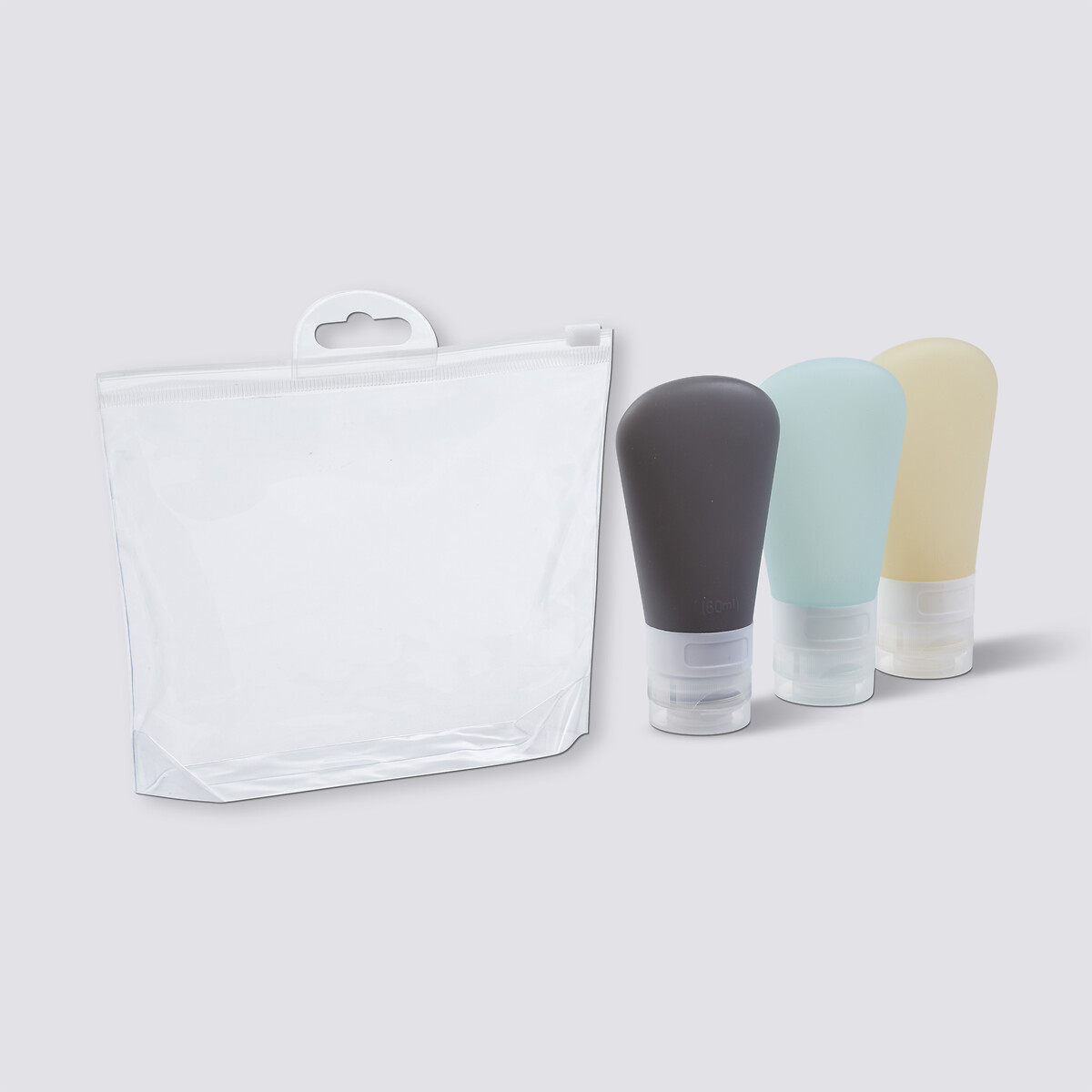 3 tubes en silicone avec trousse de rangement 
