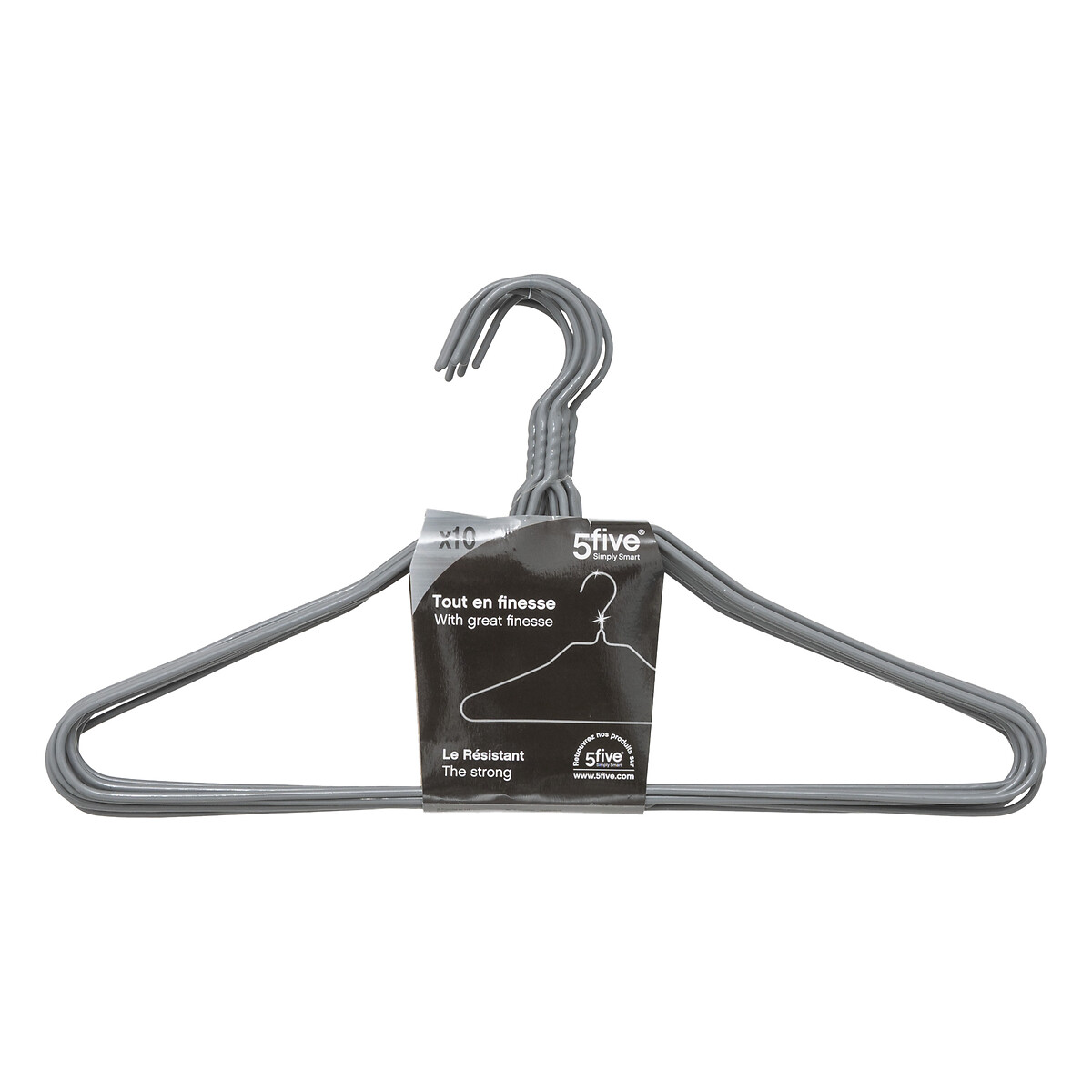 Lot de 10 cintres métal, gris Hang'up