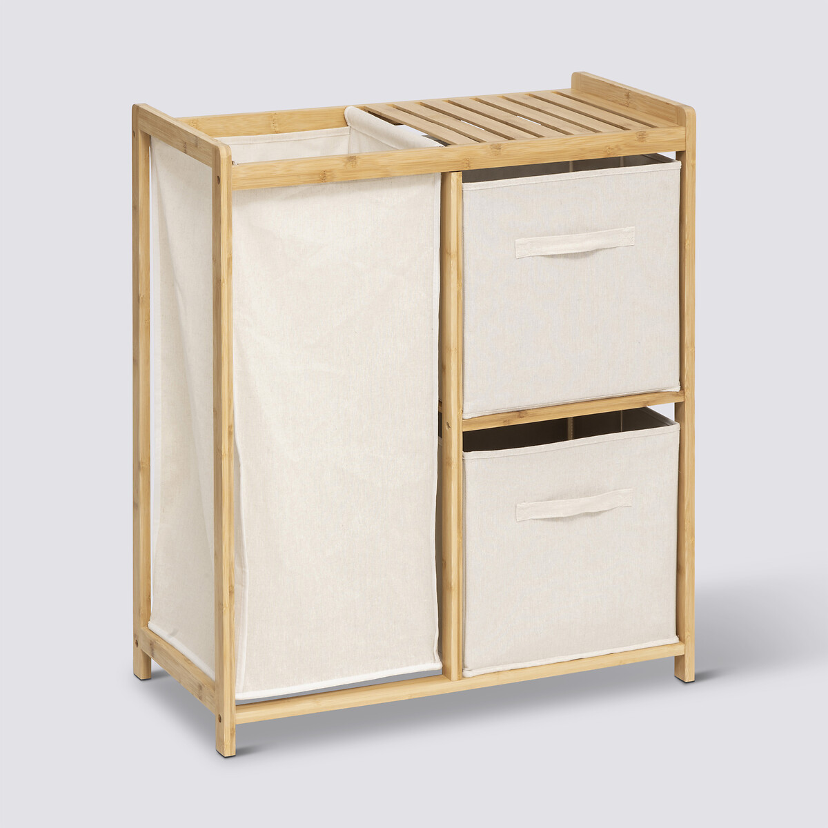 Meuble étagère avec panier et 2 paniers, bambou Tidy box