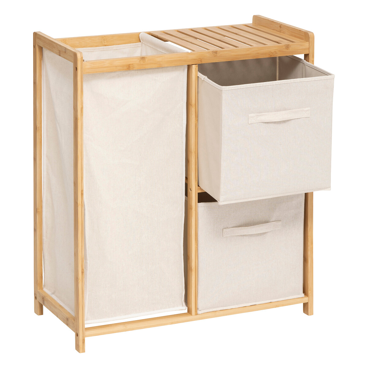 Meuble étagère avec panier et 2 paniers, bambou Tidy box