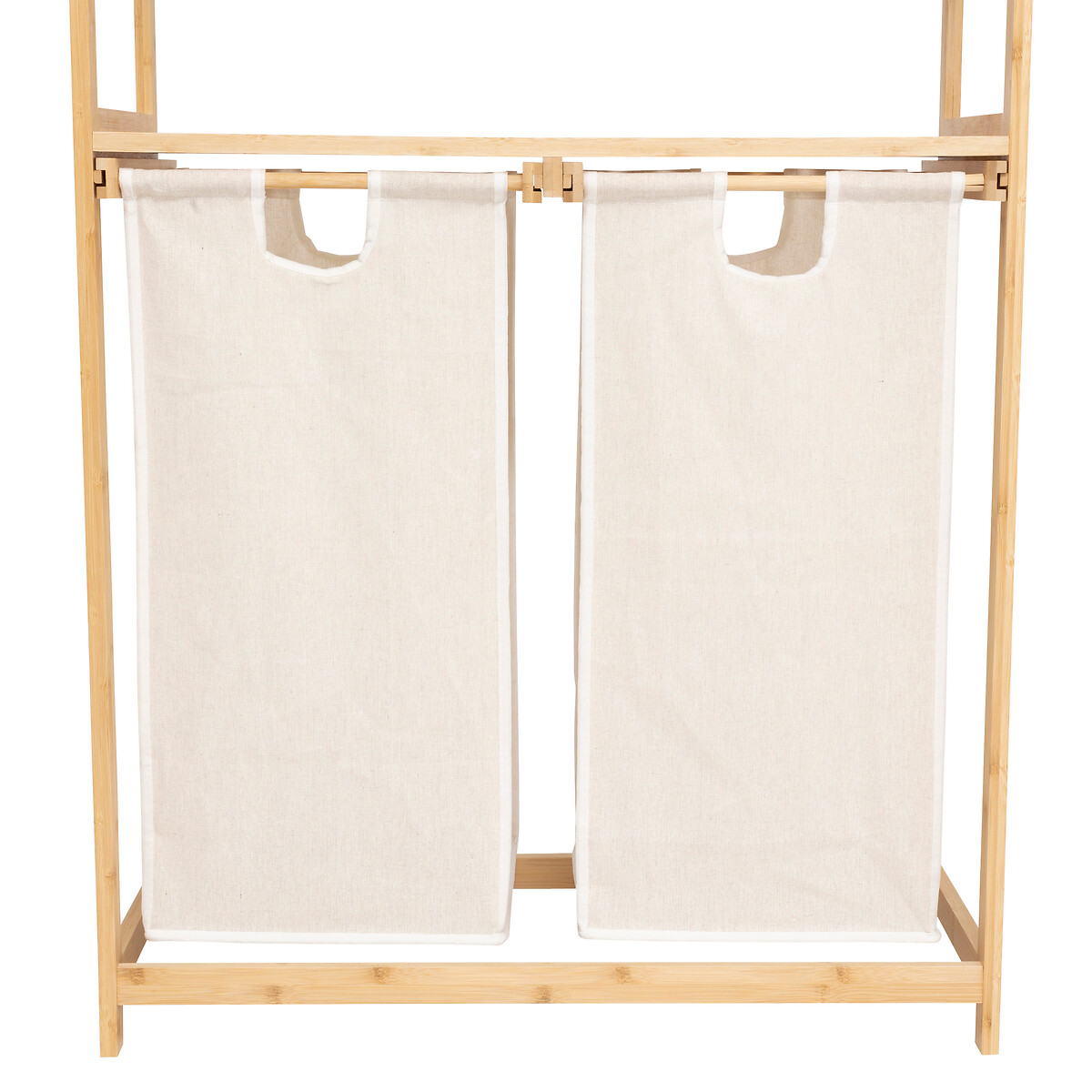 Etagère avec 2 sacs à linge, bambou Tidy box