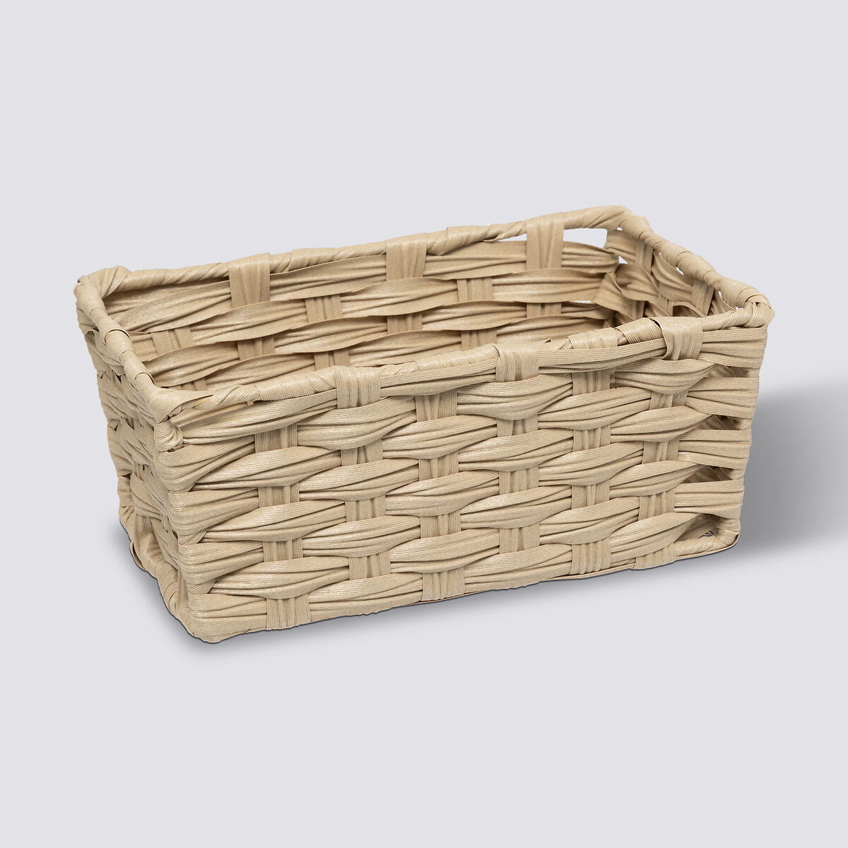 Panier tressé 3l, effet bois naturel Tresse