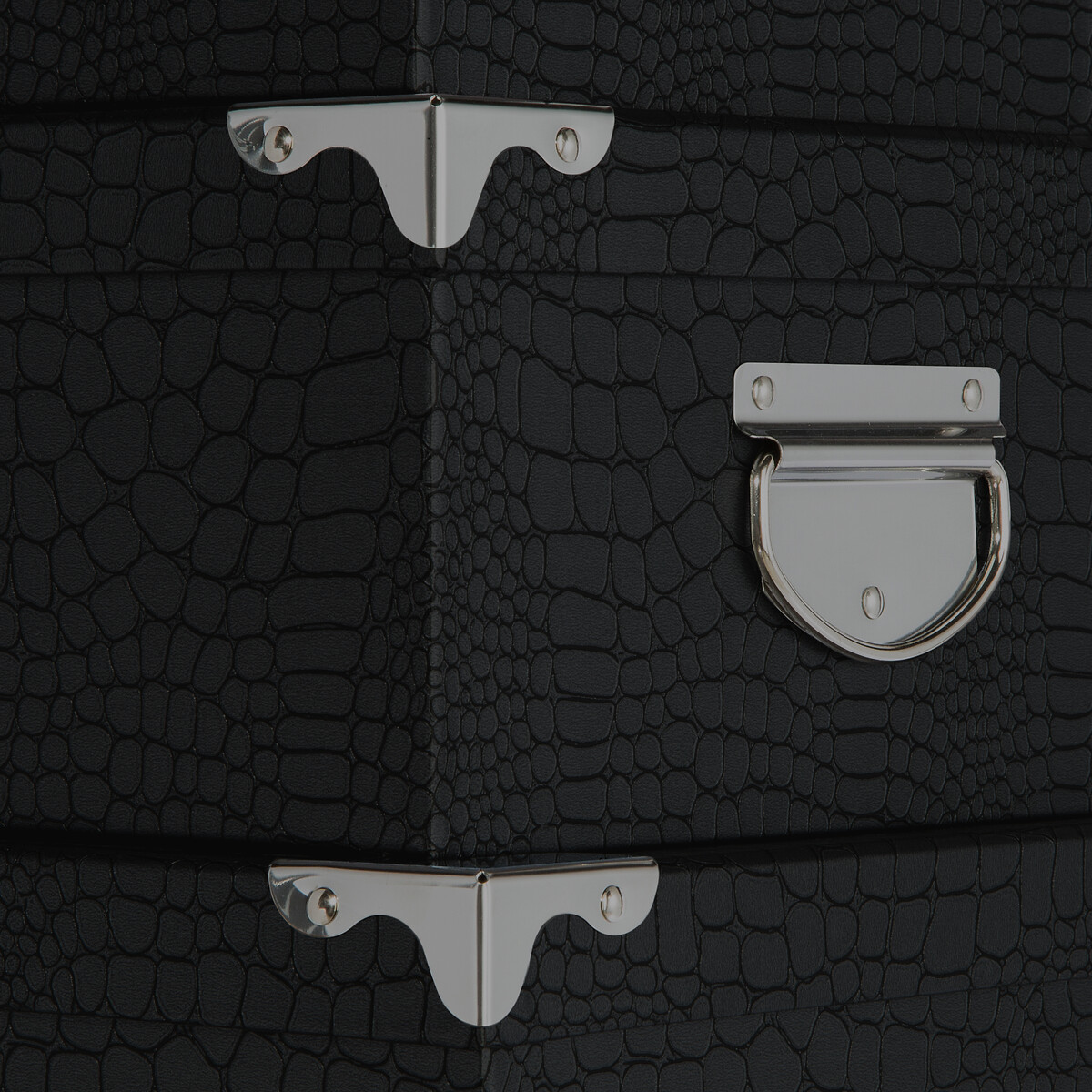 6 boîtes de rangement coin métal, noir Box'