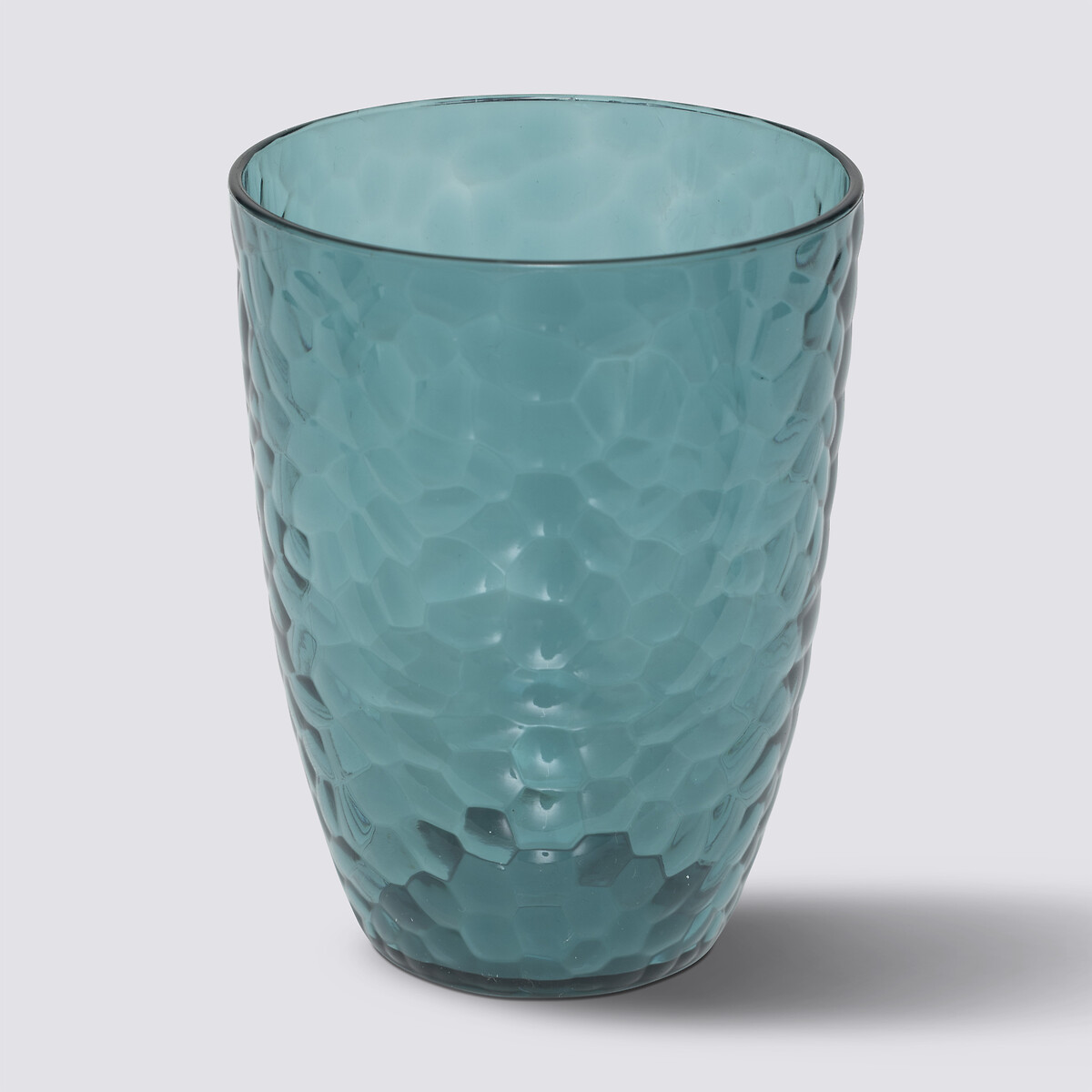 Verre à eau martelé, bleu pétrole Estiva