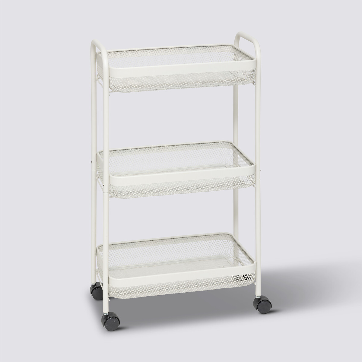 Desserte à roulette 3 niveaux, beige Mayaj