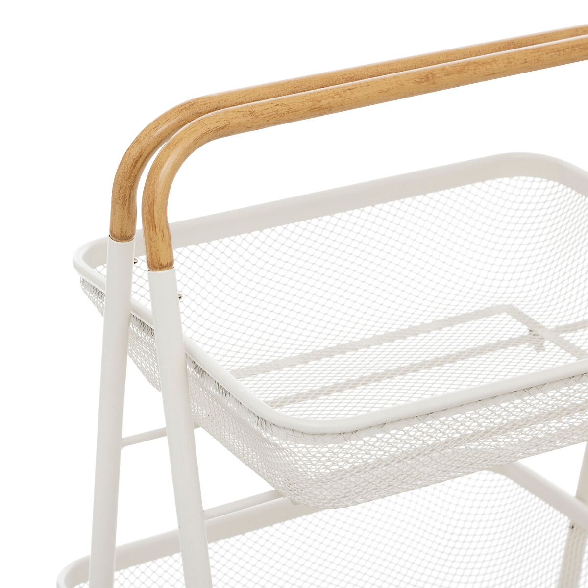 Desserte à roulettes 3 niveaux, beige Mayaj