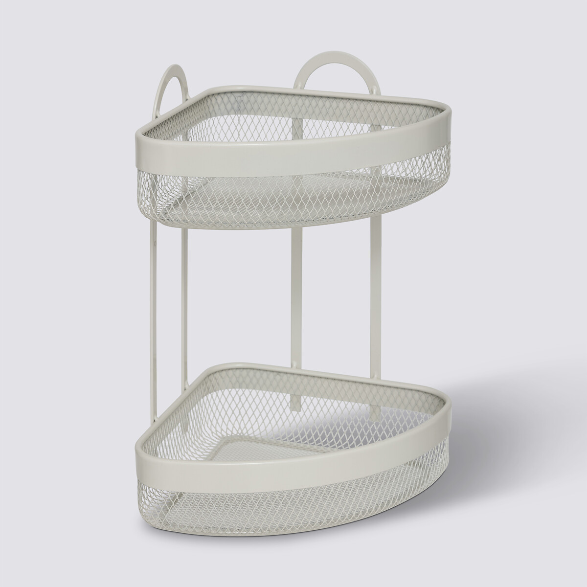 Etagère d'angle 2 niveaux, beige Mayaj