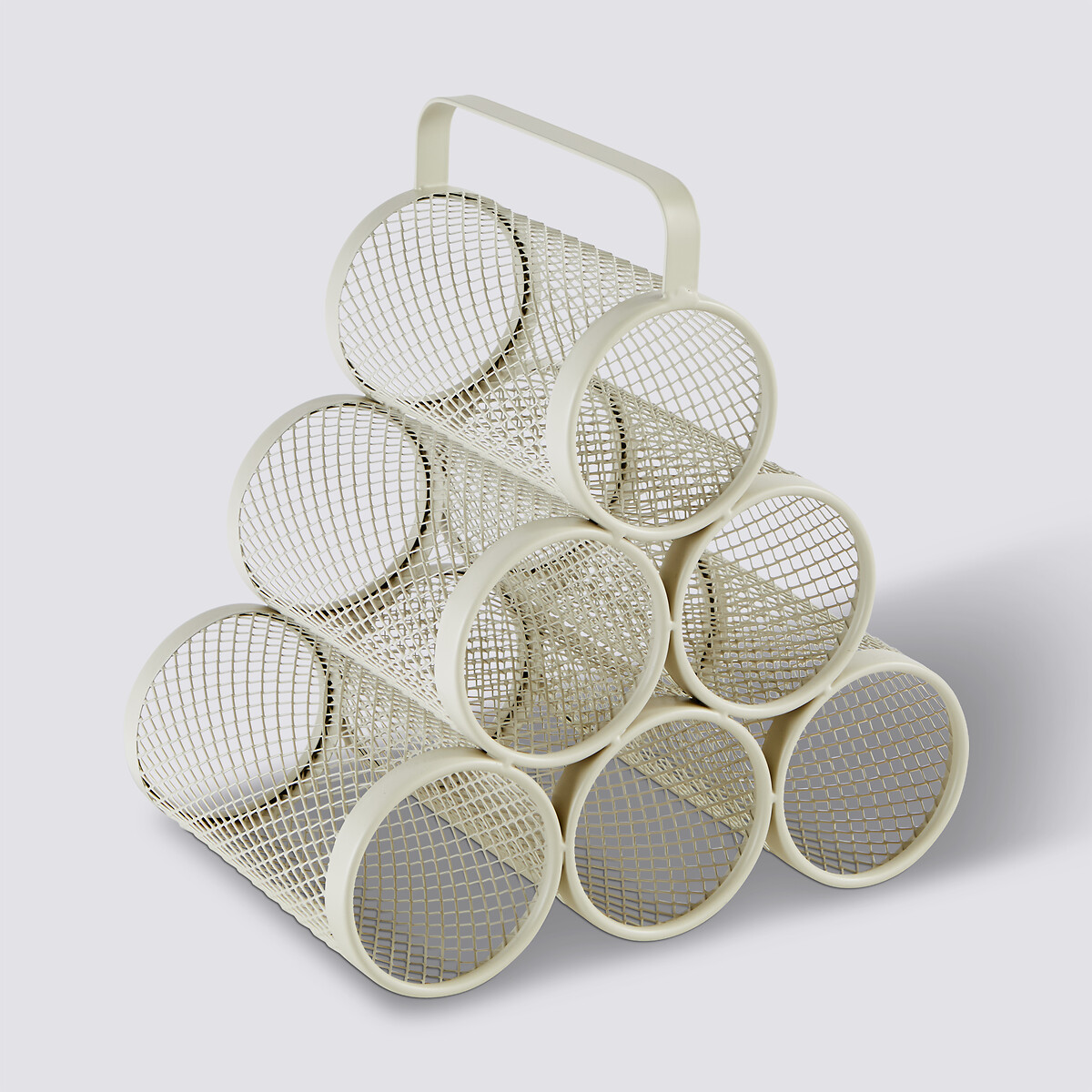 Porte-bouteilles 6 compratiments métal, beige Mayaj