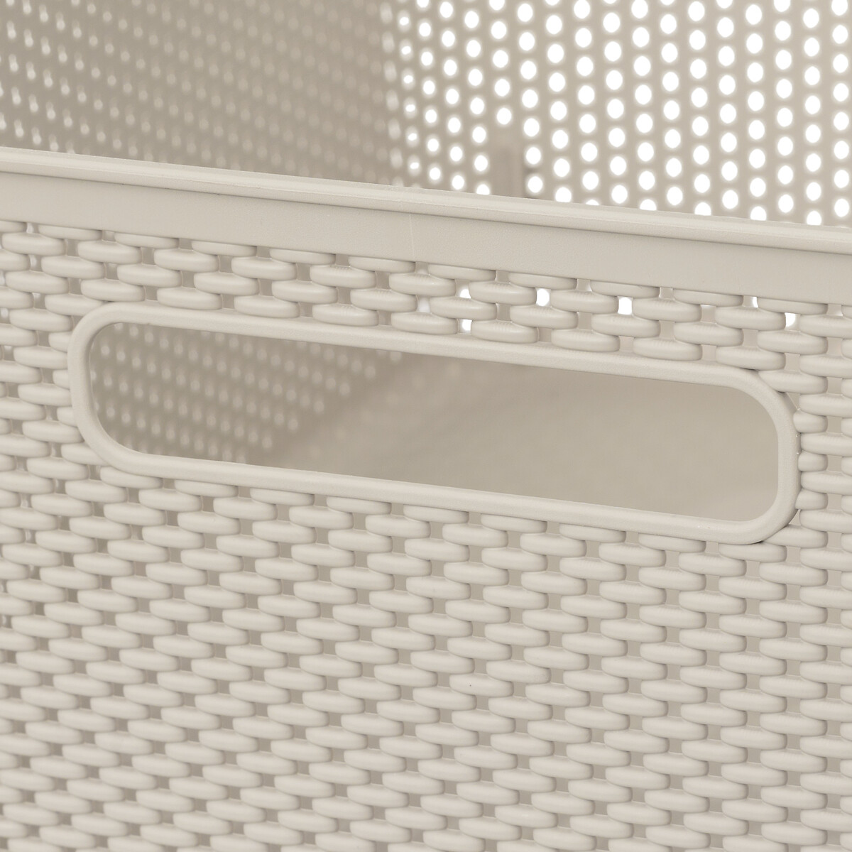 Panier en plastique 11l, lin Crochy